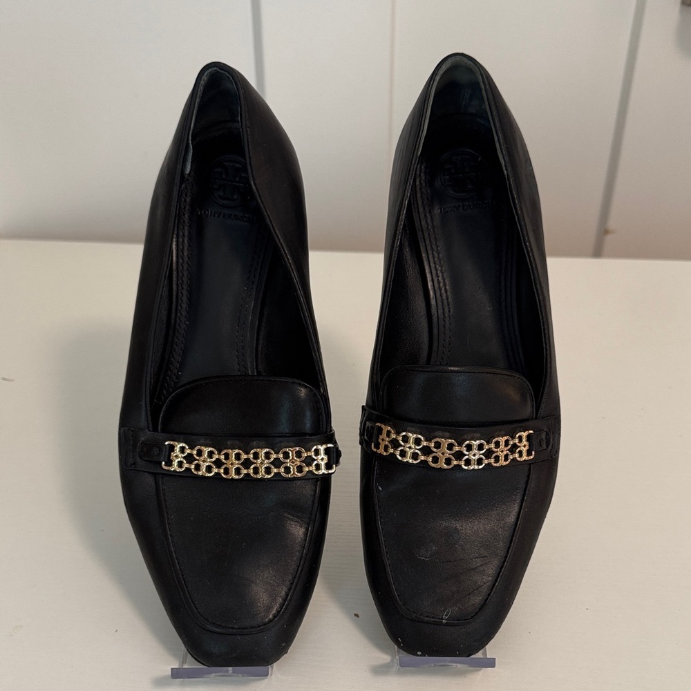 Tory Burch Black Loafers with Gold Accent